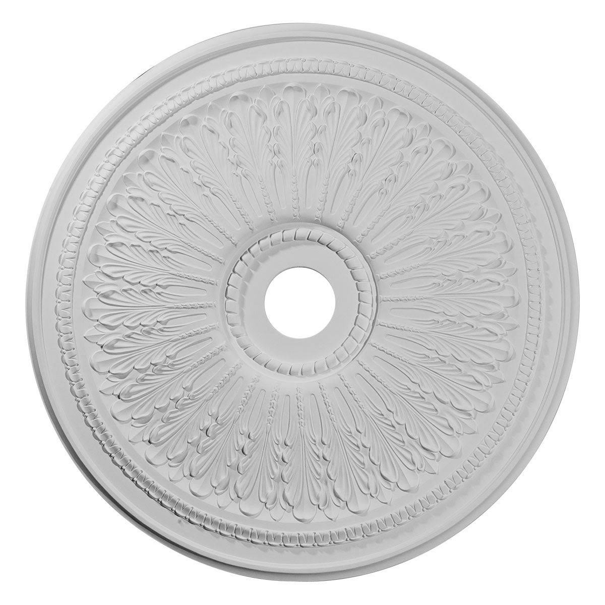 29 1/8x22OD x 3 5/8x22ID x 1x22P Oakleaf Ceiling Medallion (Fits Canopies Up to 6 1/4x22), Hand-Painted Polished Copper