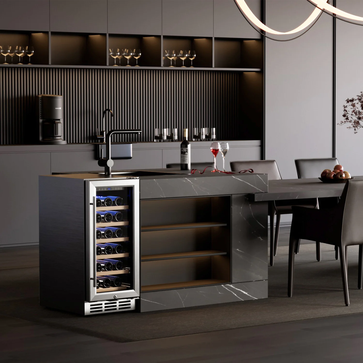 15 Inch Wine Fridge Low Noise Beverage Refrigerator