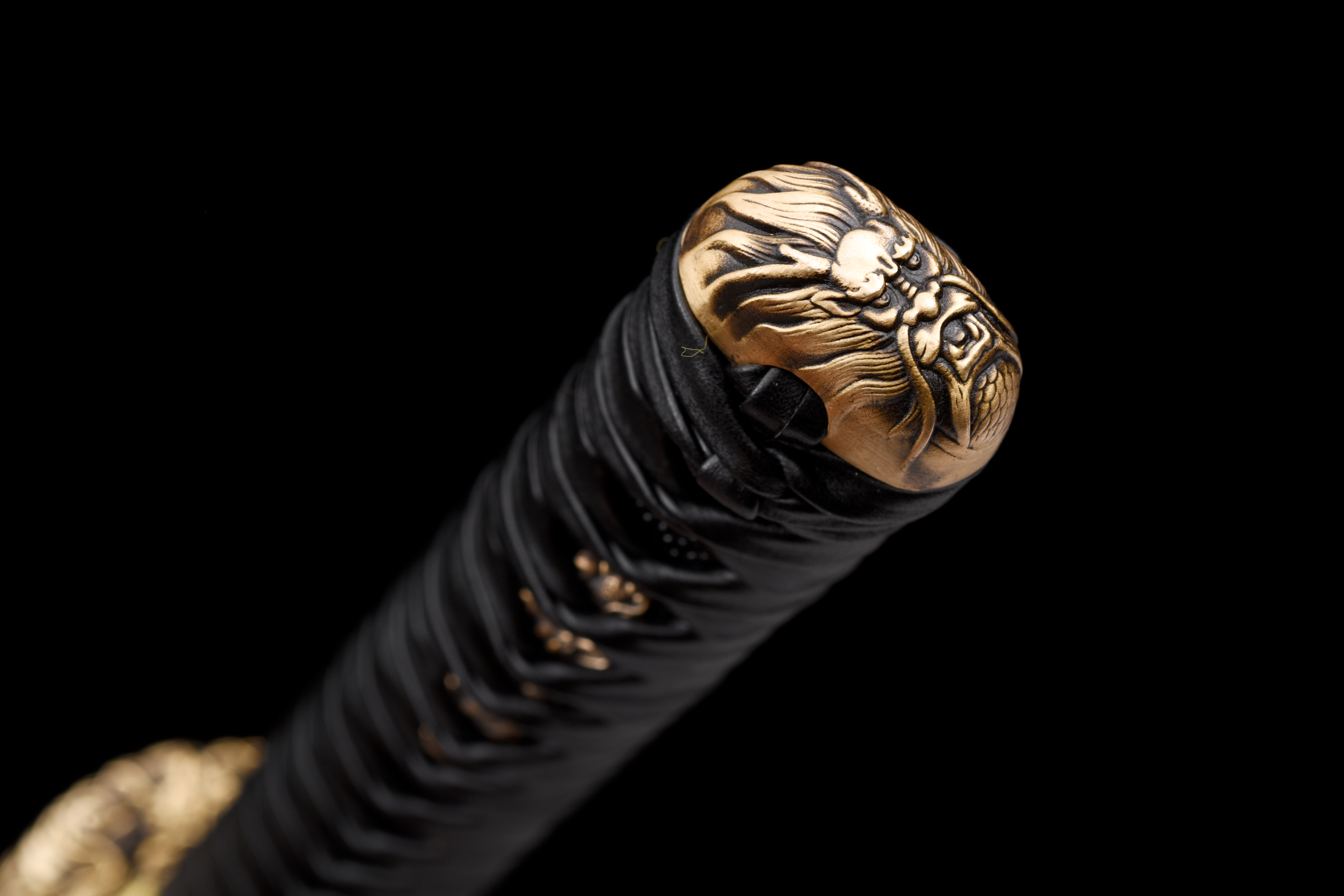 Dragon Katana – Blue Baked Damascus Steel, Full Tang