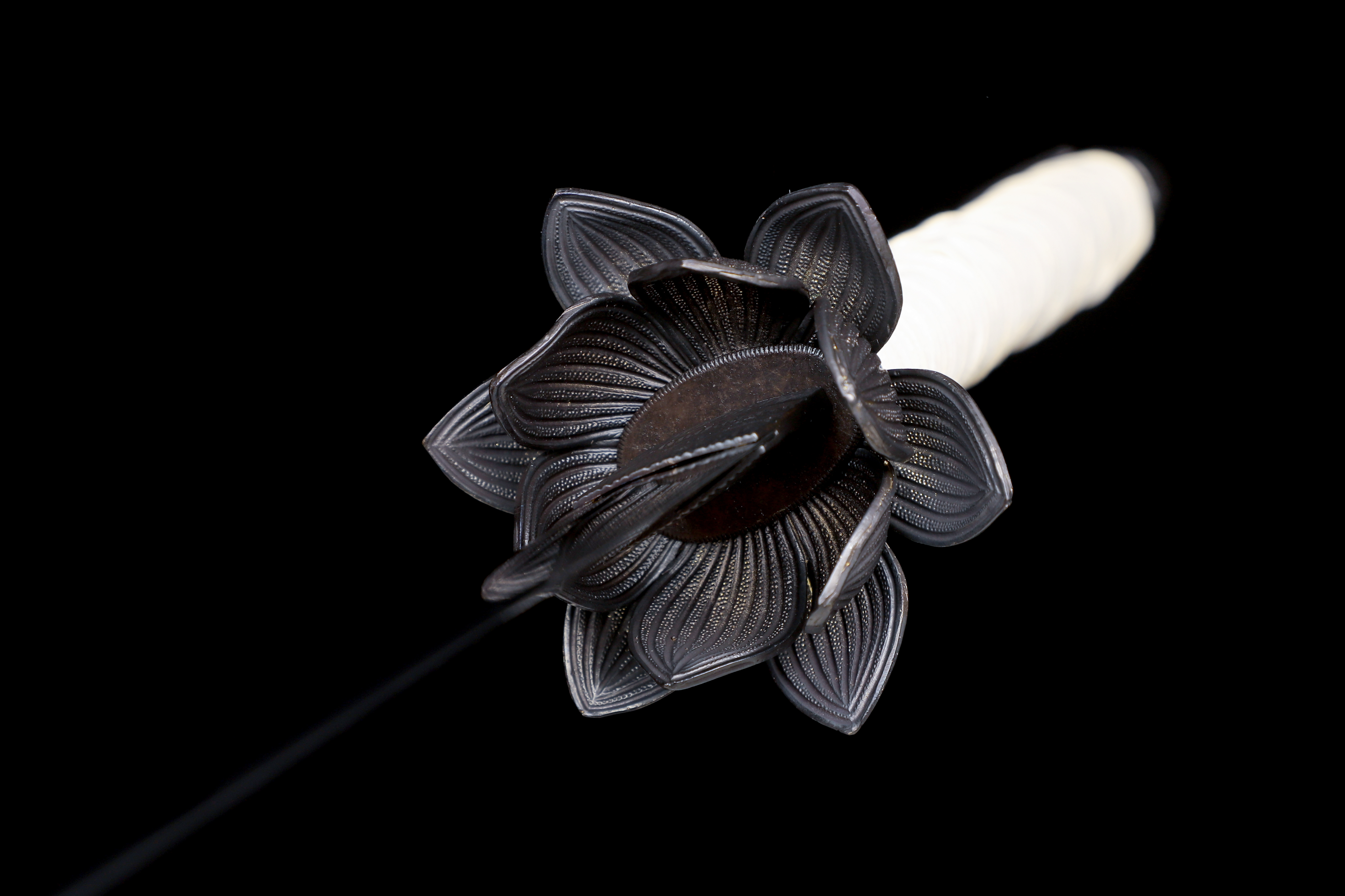 Handmade Katana 9260 Spring Steel Purple Blade Flower Tsuba Full Tang