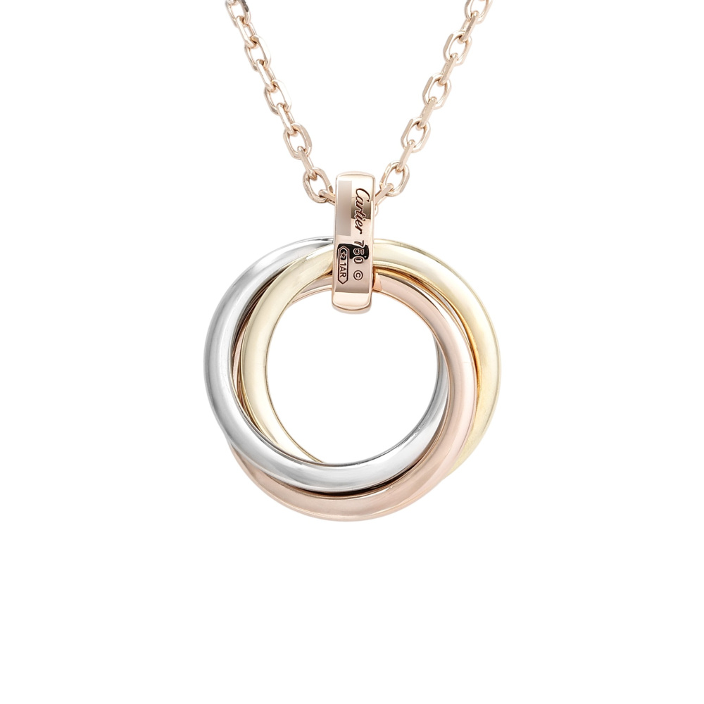 Cartier Trinity Necklace Tri-Gold Diamond B7058700