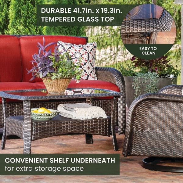 Hanover Strathmere 4Piece Lounge Set in Crimson Red