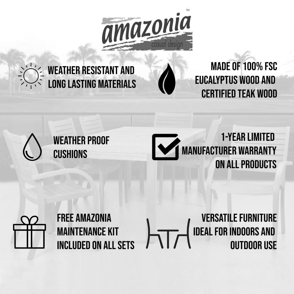 International Home Amazonia Eucalyptus Set of 2 Brown Wood Frame Stationary Bar Stool Chair(s) with Brown Solid Seat | SC 2CONCA