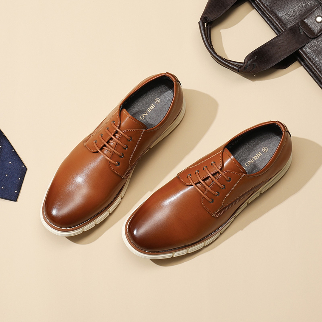 [CrossFlex NeatPolish] Men's Wide Plain-Toe Dress Sneakers