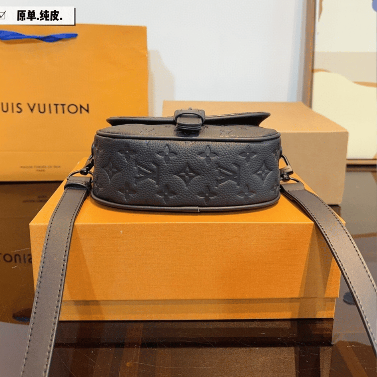 Louis Vuitton Saddle Messenger Bag Monogram Empreinte Black 8 Inches