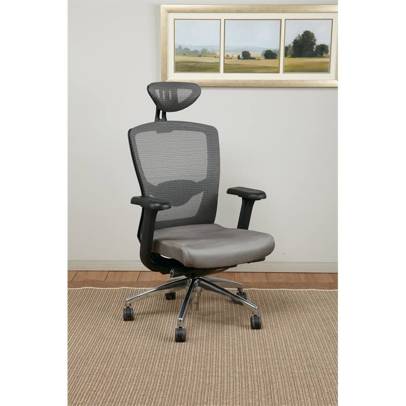 Pro-Line II Grey ProGrid High Back Chair with Headrest