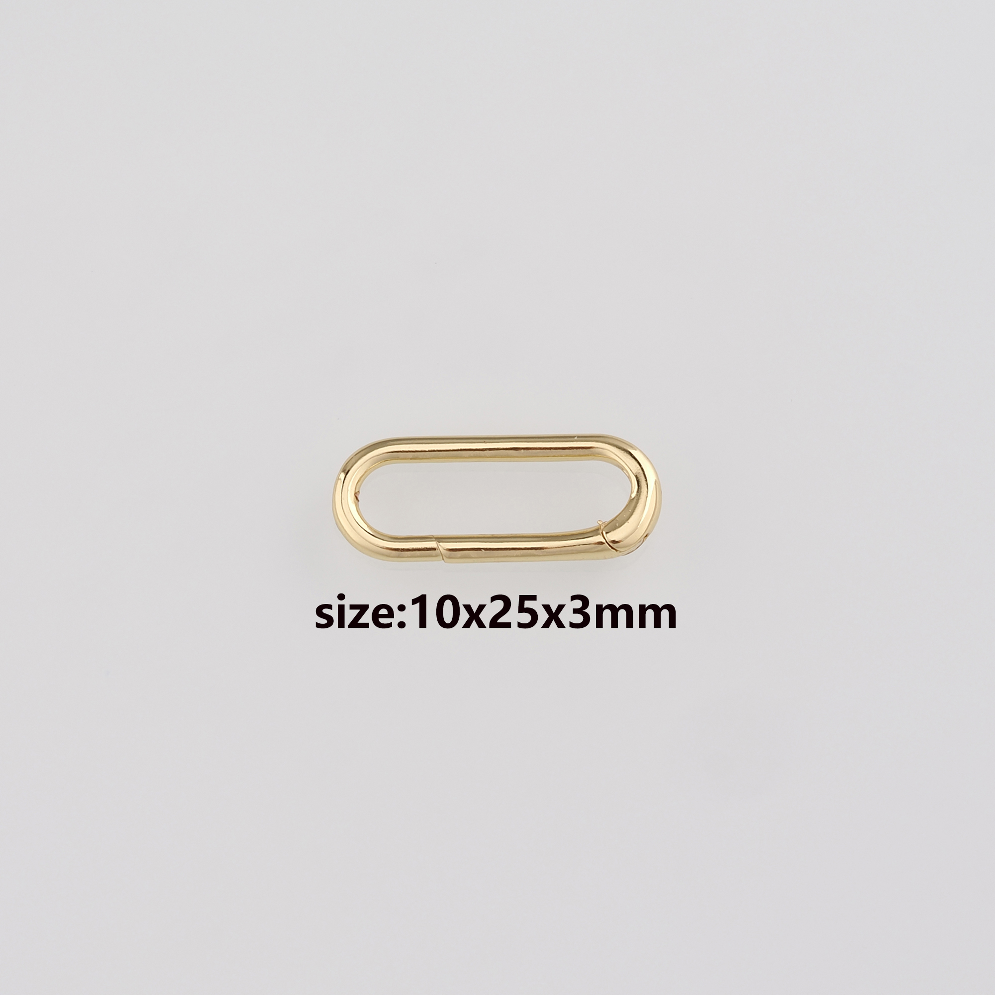 18K Gold Filled Oval Spring Clasp,Push Gate Buckle Bracelet Necklace for DIY Jewelry Finding Necklace Bracelet