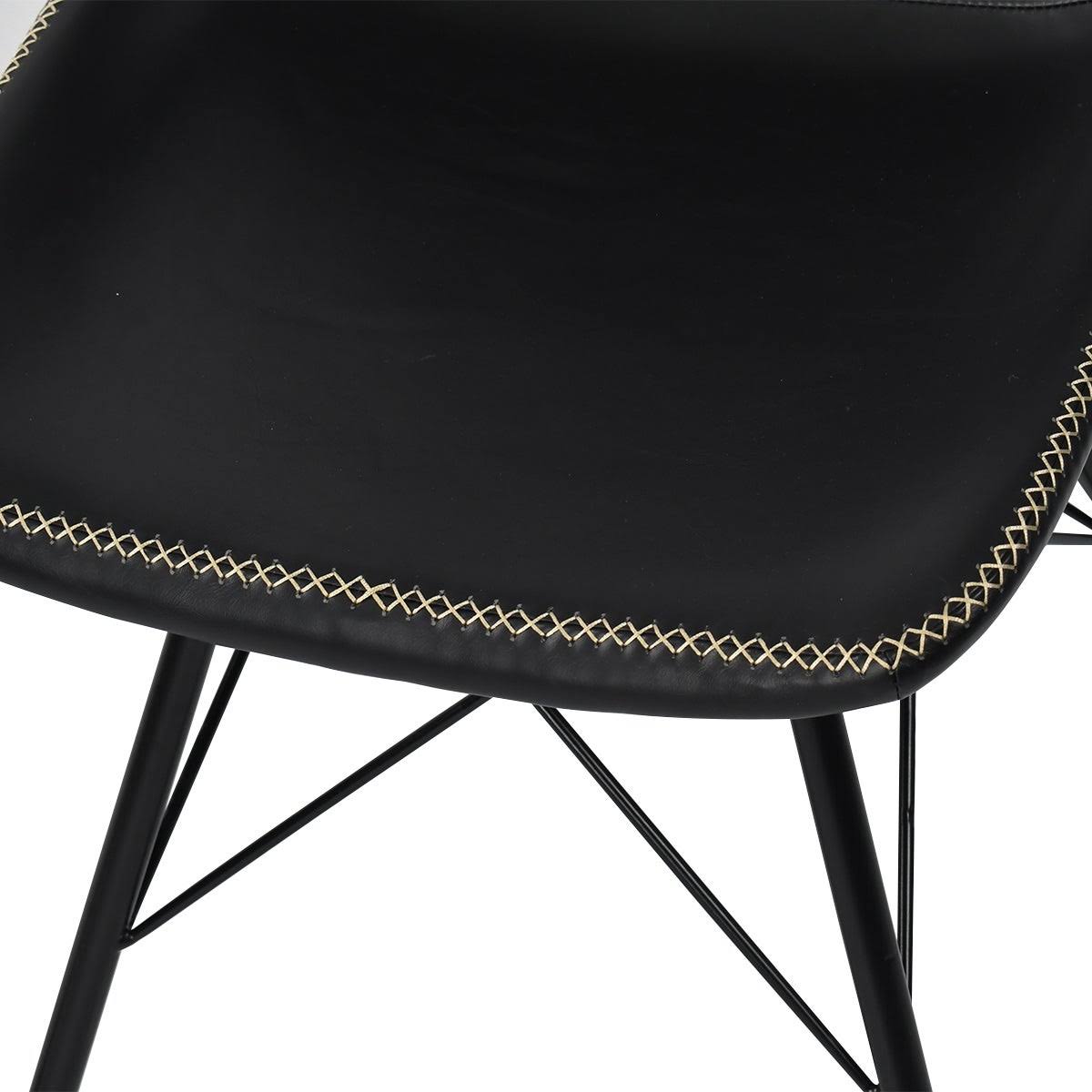 JL Creation Edmund Black Faux Leather 39.3 in. H Counter Bar Stool (Set of 2)