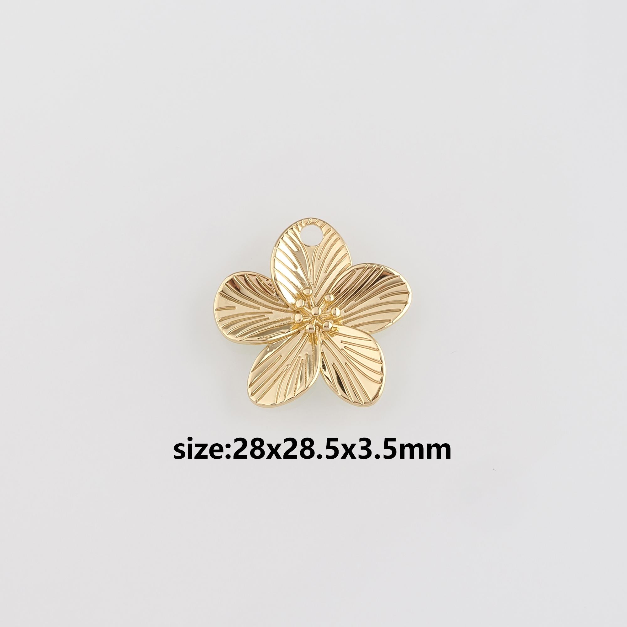 18K Gold Filled Flower Pendant,Dainty Flower Charm Earrings Necklace for DIY Jewelry Making Supply