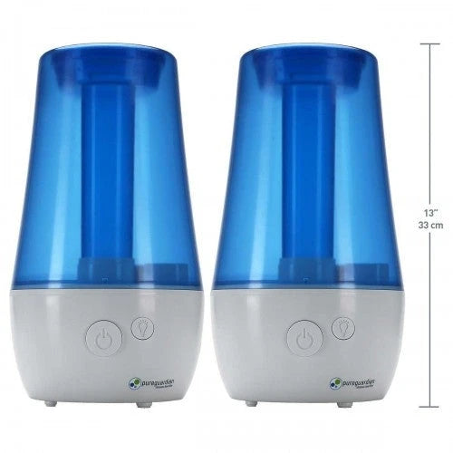 PureGuardian? 70-Hour Ultrasonic Cool Mist Humidifier 2-Pack Ultrasonic Technology, 1- Gallon Tank Capacity, 3-Speed Mists by PureGuardian