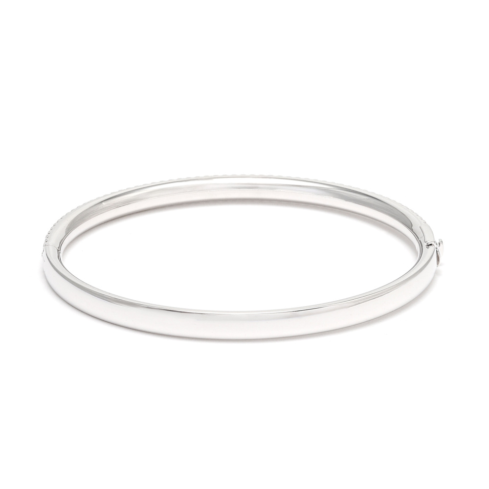 Tiffany & Co. Metro Hinge Bracelet 18K White Gold Diamond