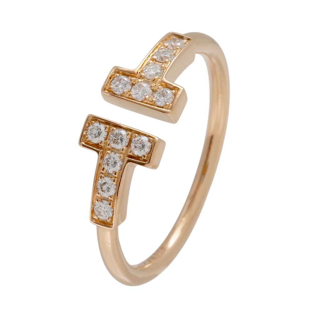 Tiffany & Co. Tiffany T Diamond Wire Ring 18K Rose Gold 60147315