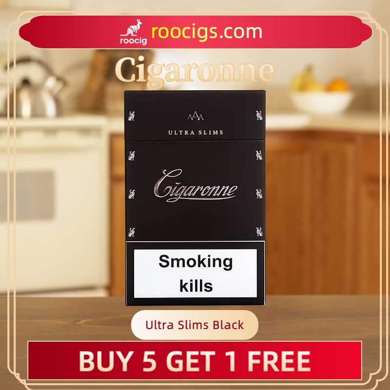 Cigaronne Classic Collection Black Ultra Slims - Roo Cigs