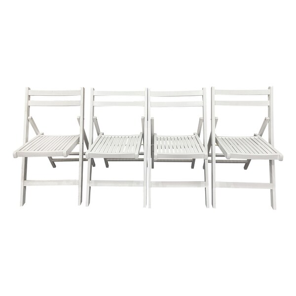 Furniture Slatted Wood Folding Special Event Chair ,Set of 4