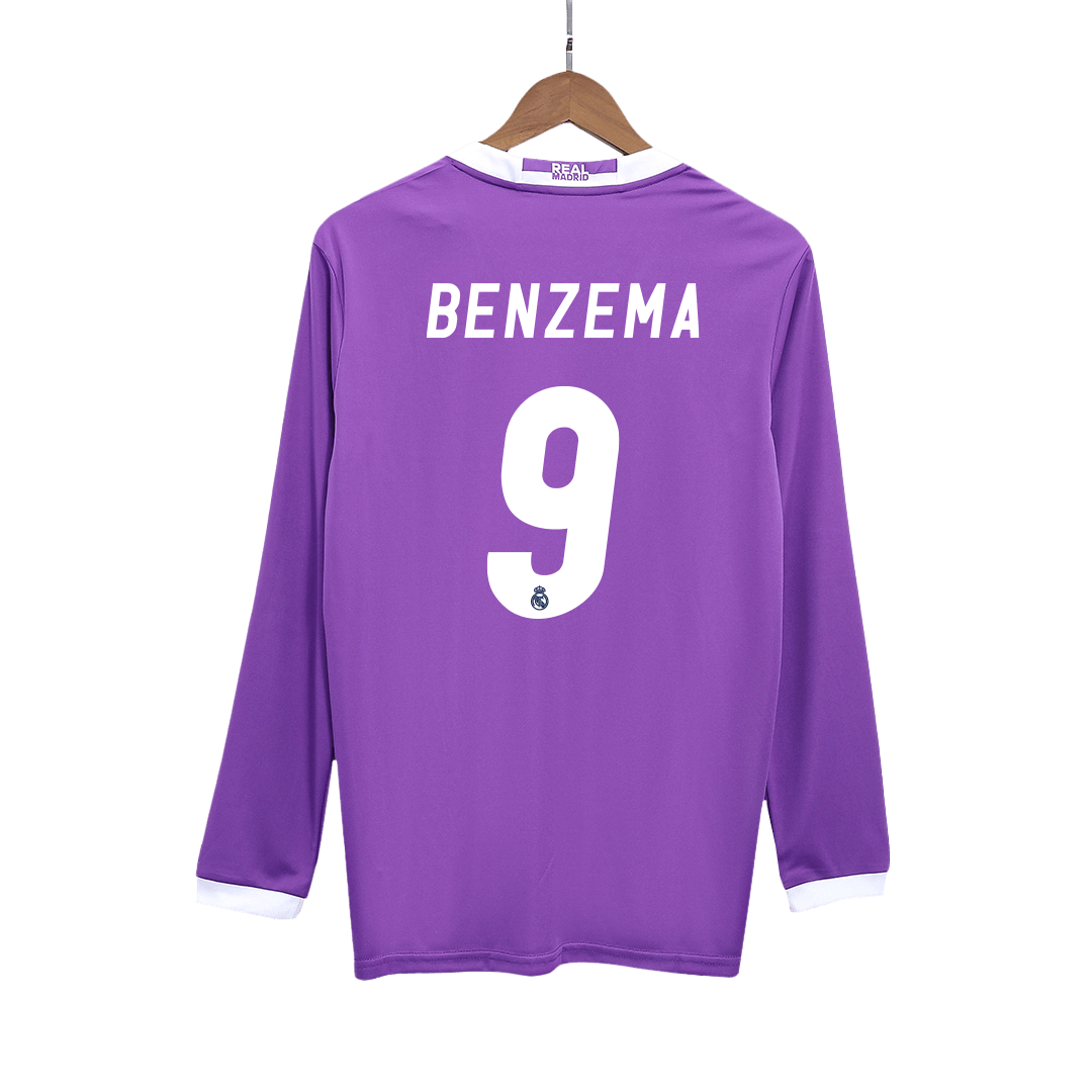 Retro Soccer Jersey BENZEMA #9 Real Madrid Away Long Sleeve 2016/17