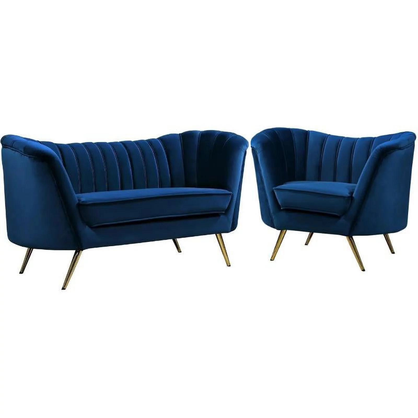 Home Square Contemporary Living Room Furniture Set, 2 Piece with 65