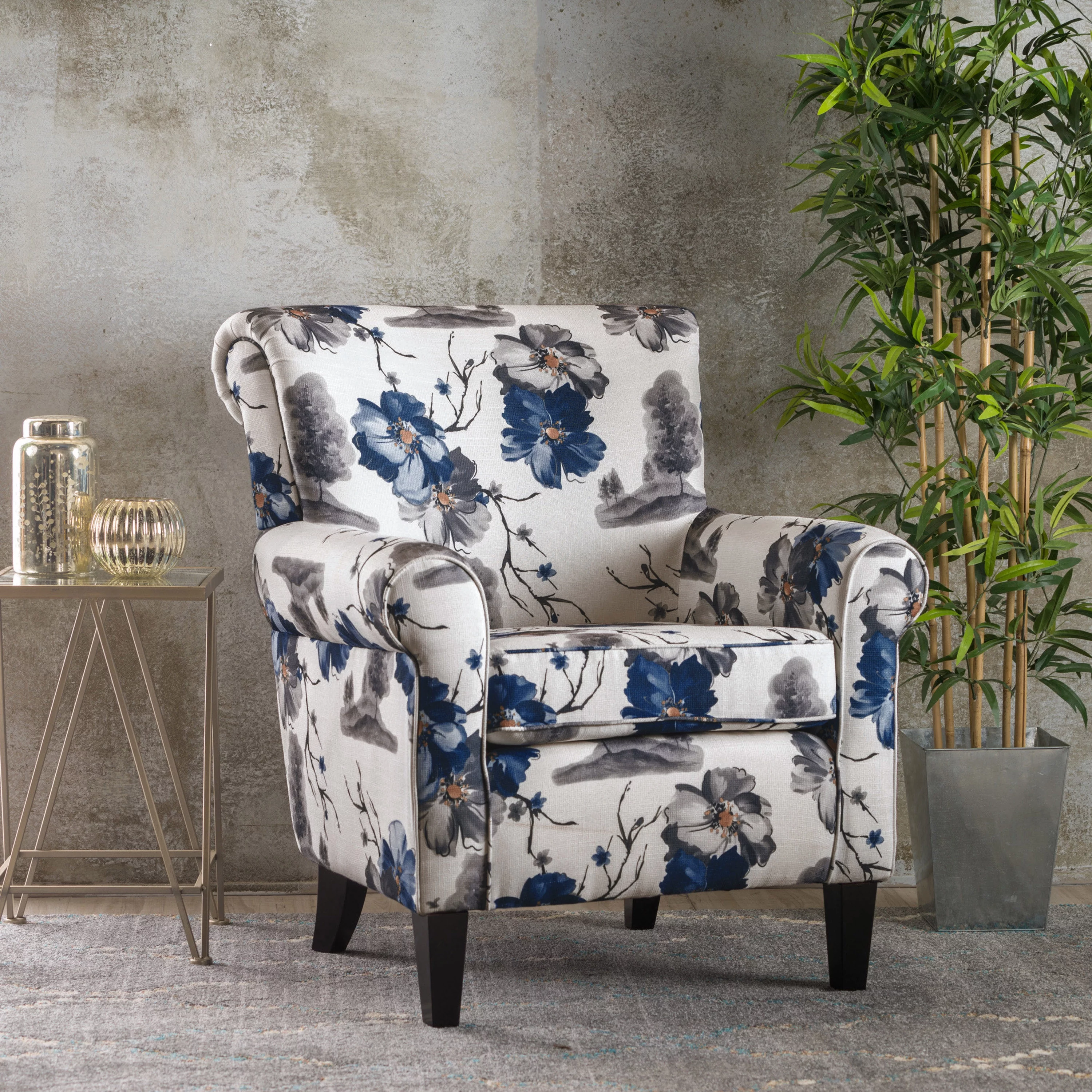 Manon Indoor Contemporary Fabric Club Chair, Multicolor