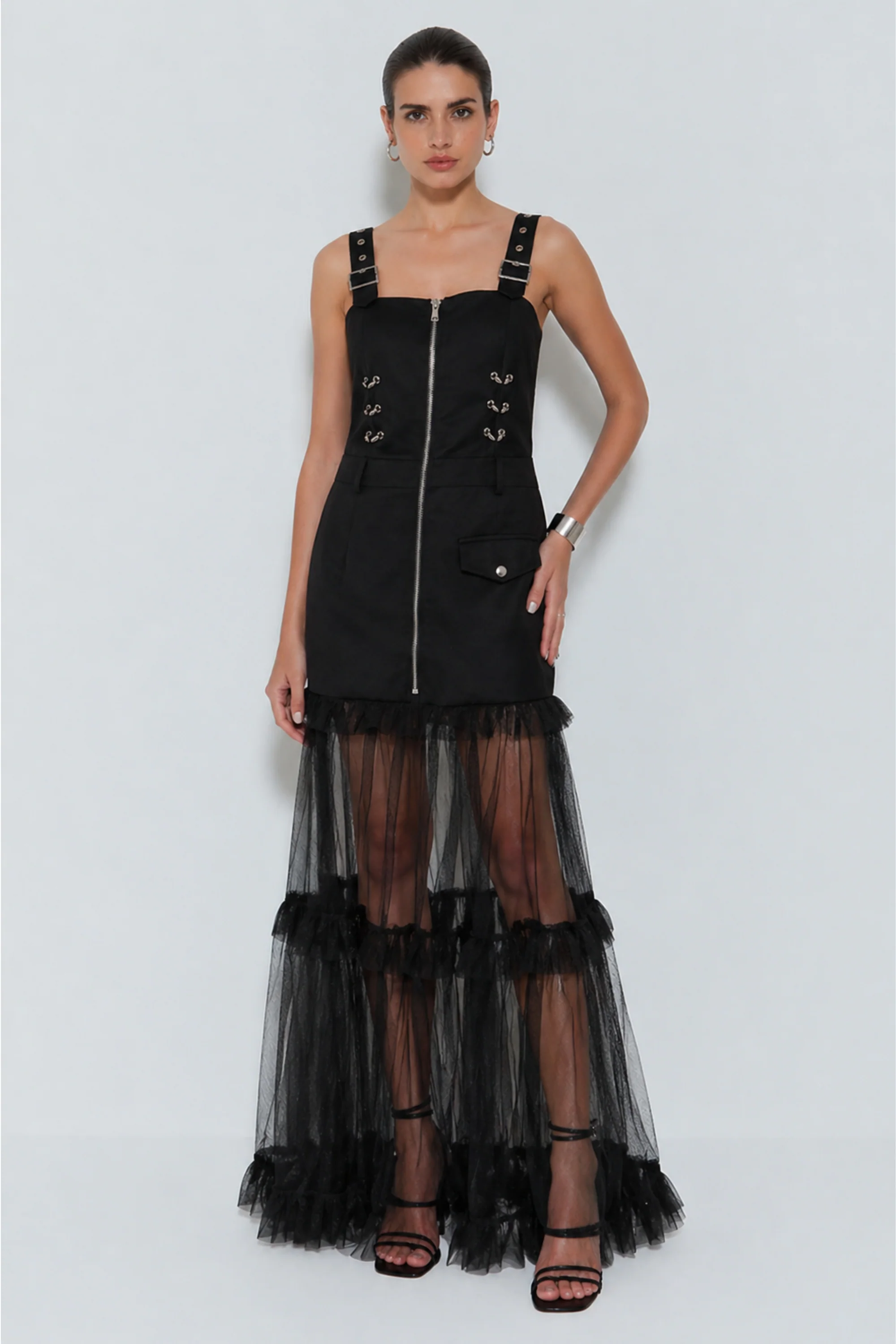 Brooke Black Mesh Dress