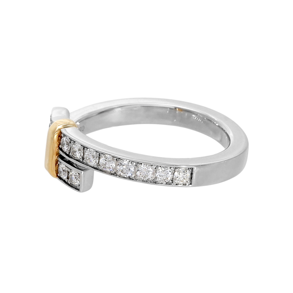 Tiffany & Co. Edge Bypass Ring Platinum & 18K Yellow Gold Diamond