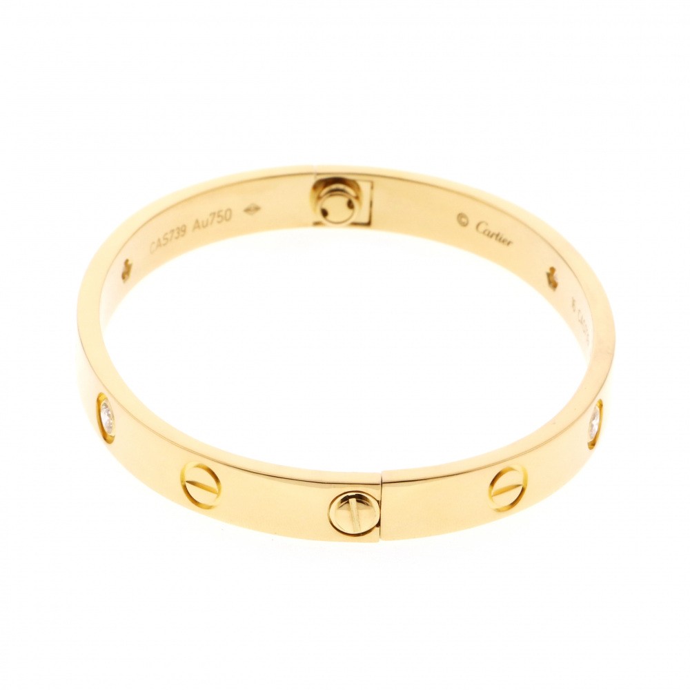 Cartier Love Half D Bracelet 18K Yellow Gold Diamond