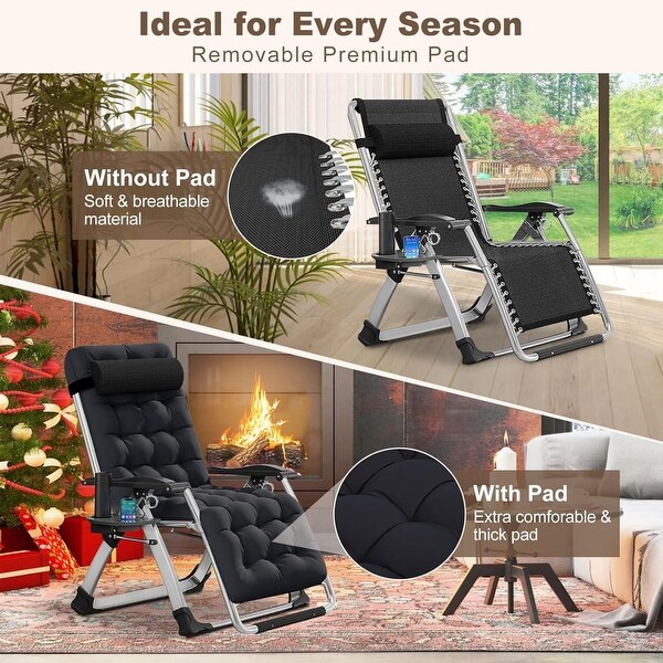 DoCred Zero Gravity Chair,Folding Lawn Chaise Recliner Lounge Chair