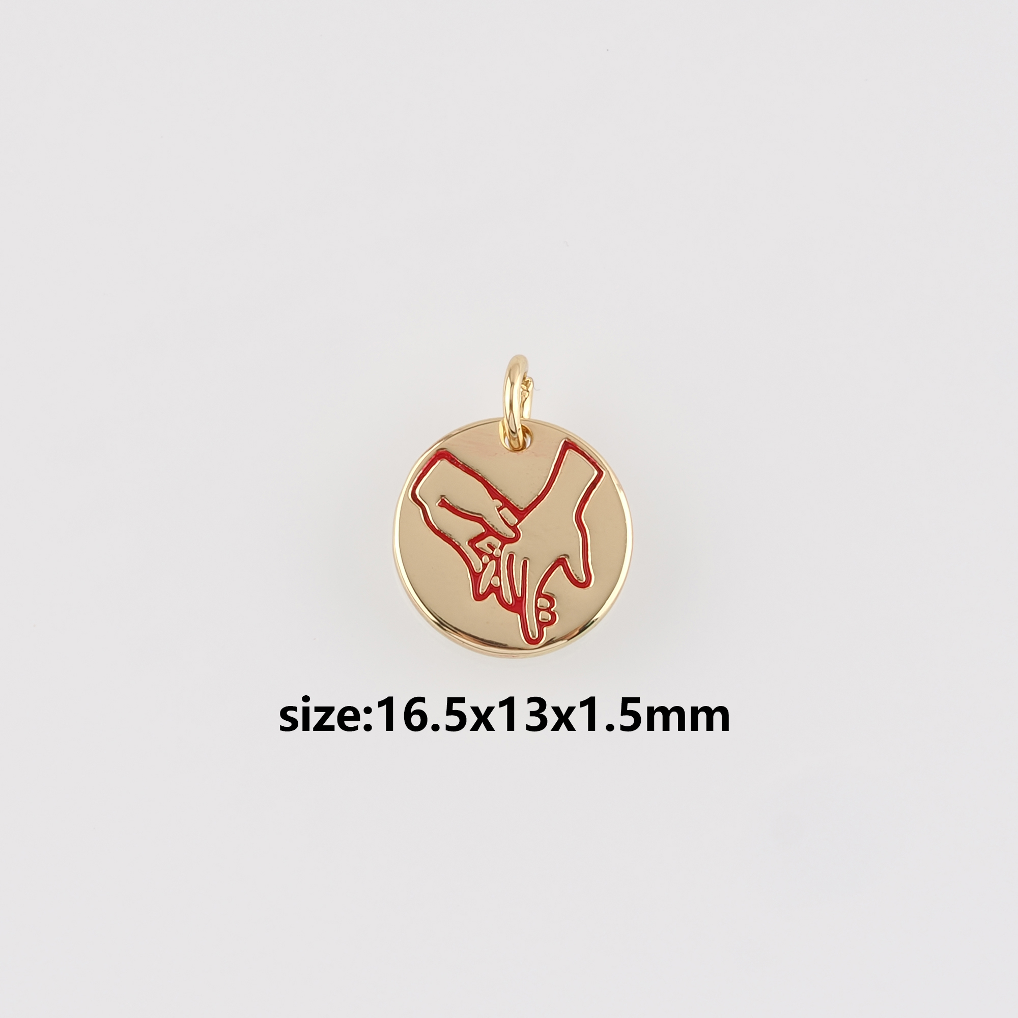 18K Gold Filled Hand Pendant,Dainty Hand Charm Earrings Necklace for DIY Jewelry Making Supply