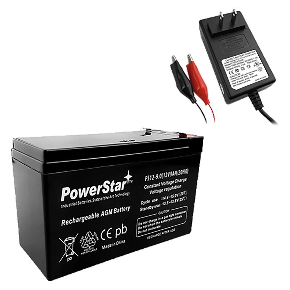 PowerStar 12V 9AH SLA Battery and Charger Combo