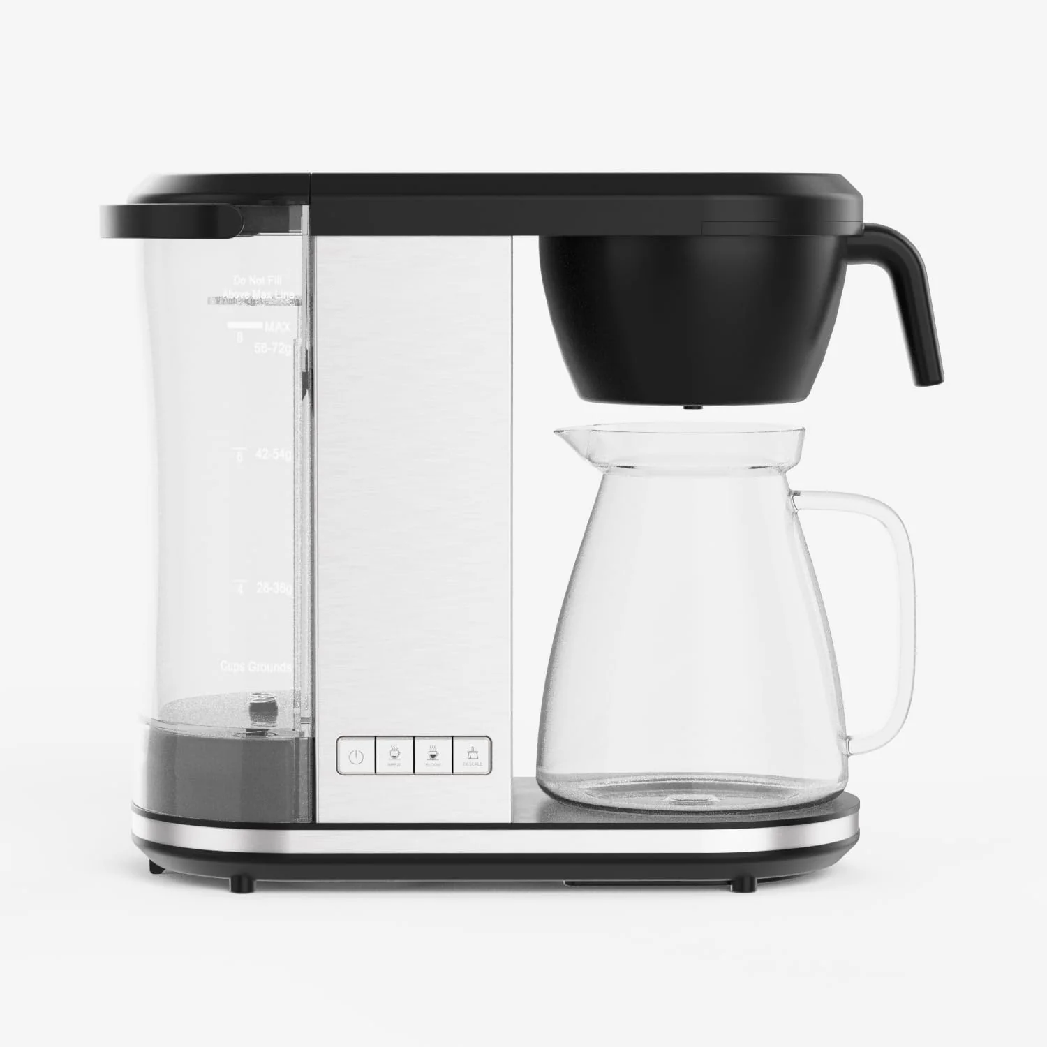 8-Cup Drip Coffee Maker, One-Touch Pour Over Brewer with Glass Carafe