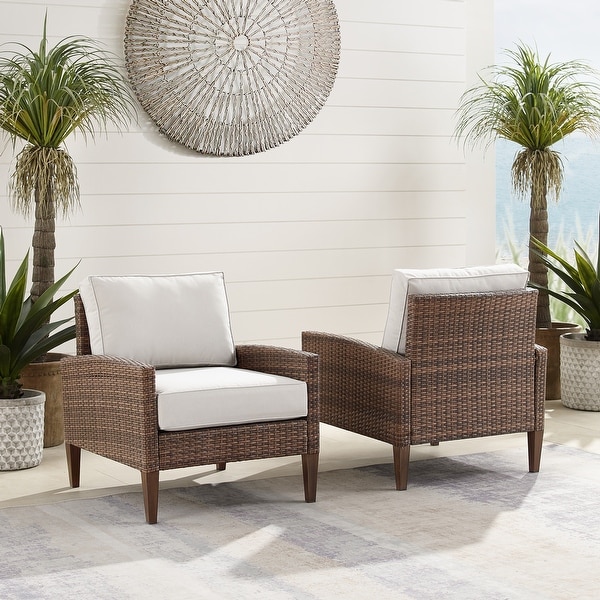 Crosley Capella 2Pc Outdoor Wicker Chair Set