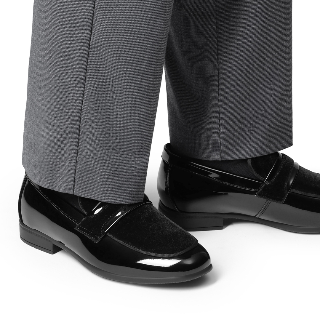 Boy's Tuxedo Patent Classic Velvet Loafers