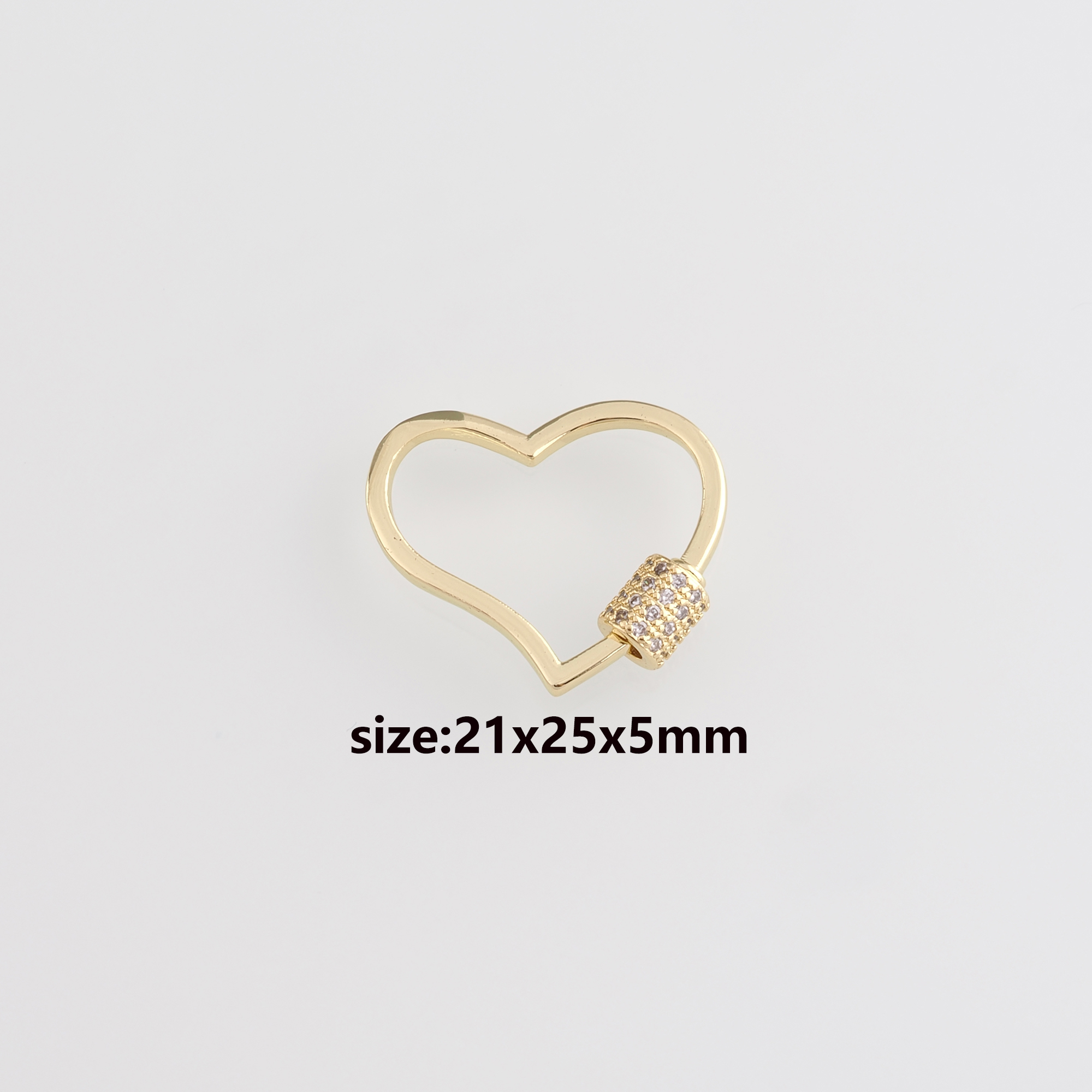 18K Gold Filled Heart Carabiner Clips,Heart Screw Clasp Lock for DIY Jewelry Finding Necklace Bracelet