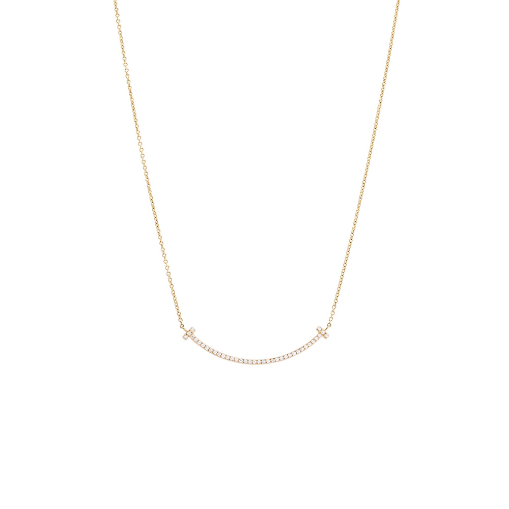 Tiffany & Co. Tiffany T Smile Necklace 18K Rose Gold Diamond 63058815