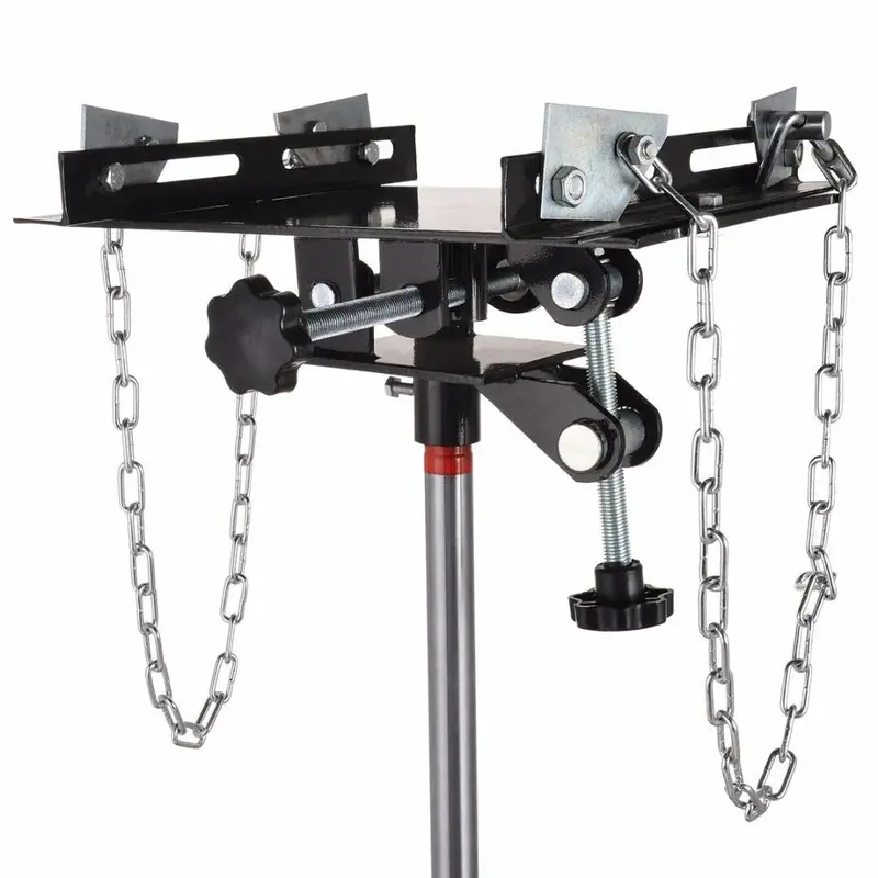 Red 1660-lb Hydraulic Transmission Jack – Vertical Lift with 360° Rotating Wheels and 33″–70″ Height Range