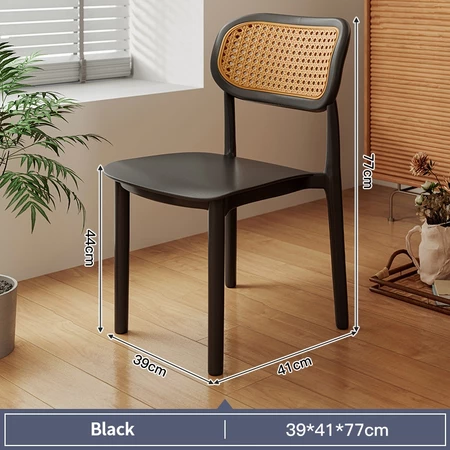 Restaurant rattan chair dining chair home backrest 藤编椅 leisure chair stackable plastic Kerusi
