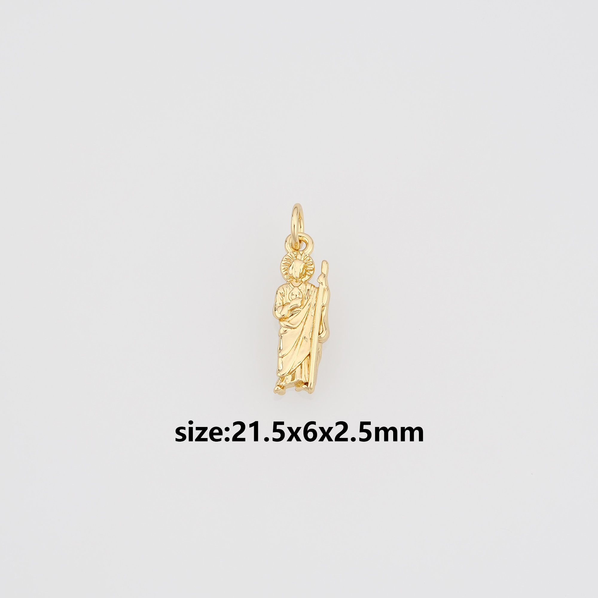 18K Gold Filled Benedict Pendant,Religious Charm Earrings Necklace for DIY Jewelry Making Supply