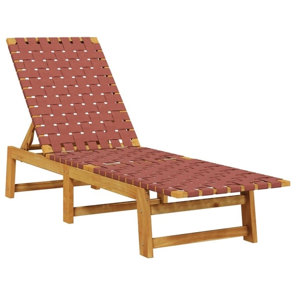vidaXL Sun Lounger Reclining Patio Furniture Solid Wood Acacia and Fabric
