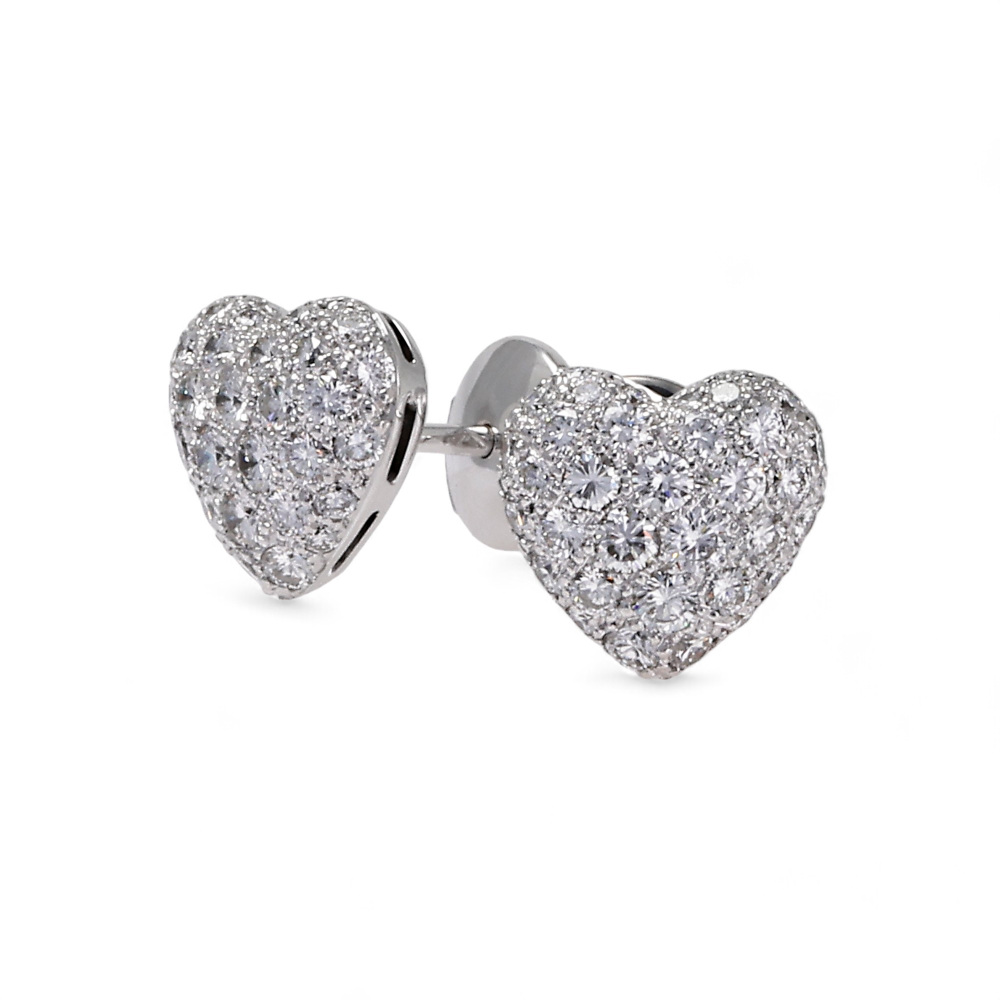 Cartier Heart Earrings 18K White Gold