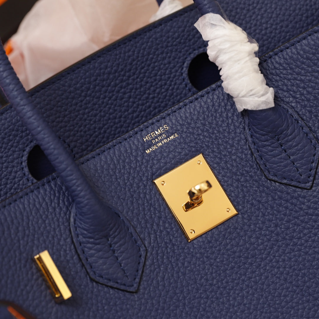 Hermes Birkin Bag 35 Navy Togo Gold Hardware