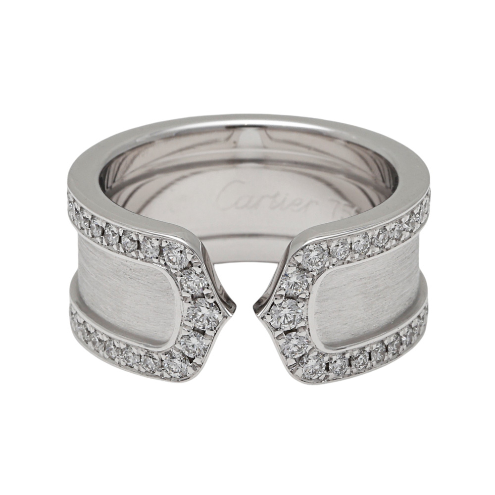 Cartier 2C C Do Wide Lm Ring 18K White Gold Diamond