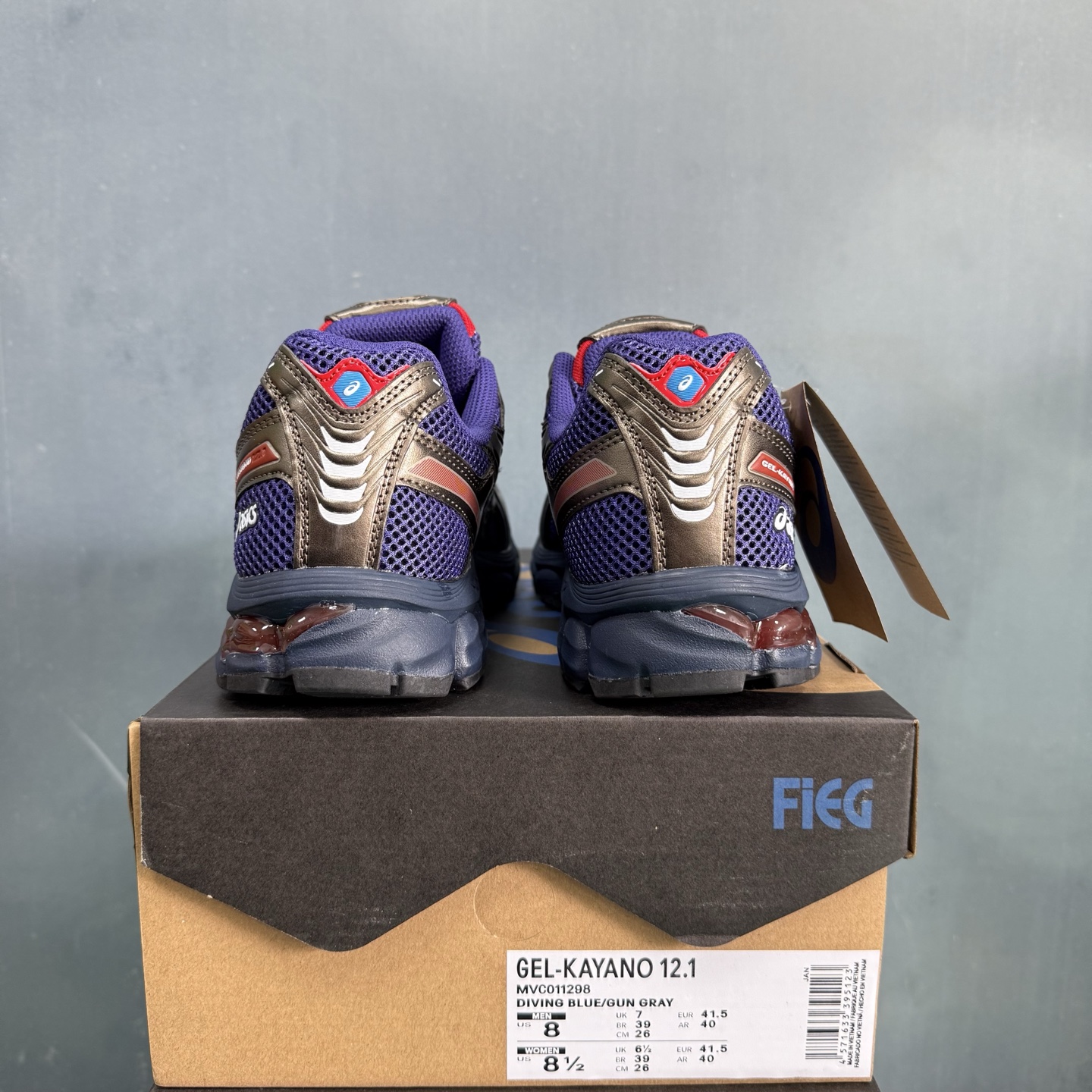 ASICS GEL-KAYANO 12.1 Running Shoes Diving Blue/Gun Gray