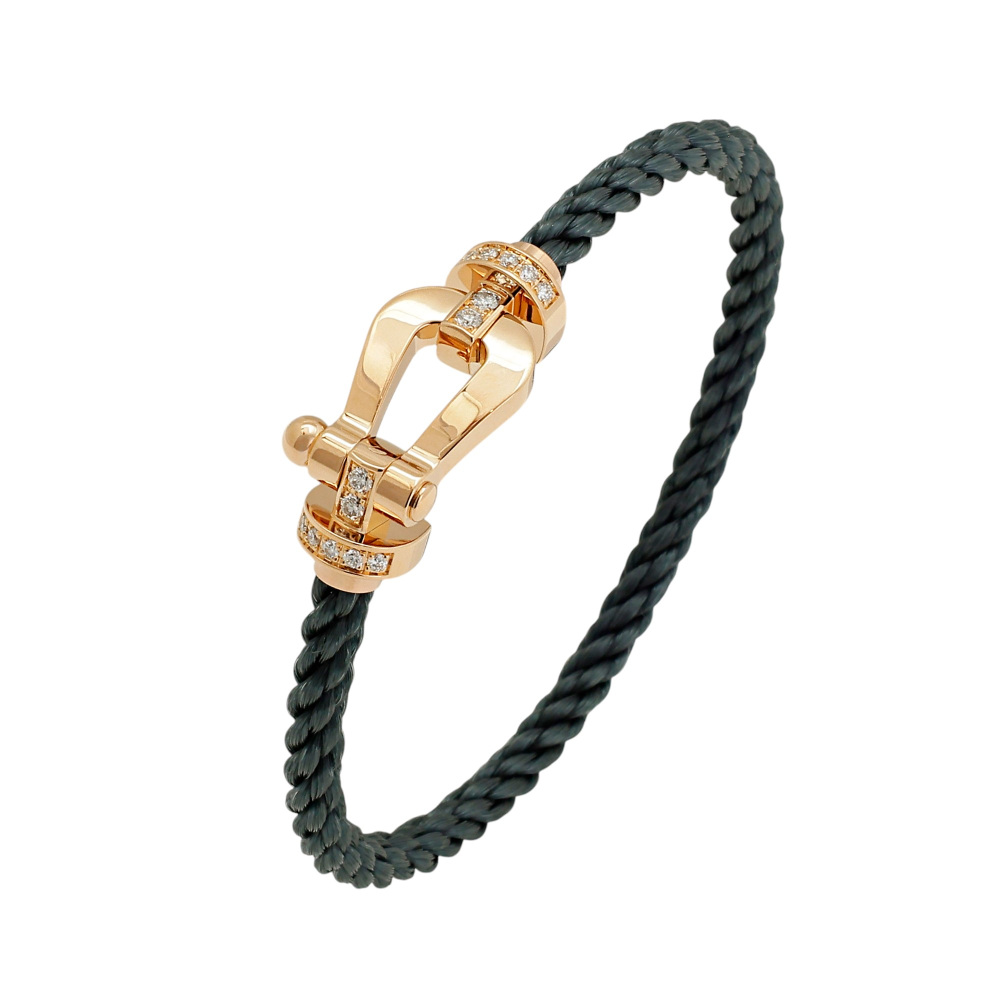 FRED Force 10 Lm Half Diamond Bracelet 18K Rose Gold 0B0030-6B1069