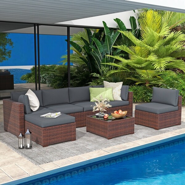 7piece Wicker Sectional Sofa Set