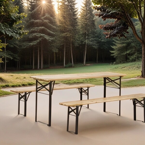 Folding Design Patio Picnic Table And Bench Set