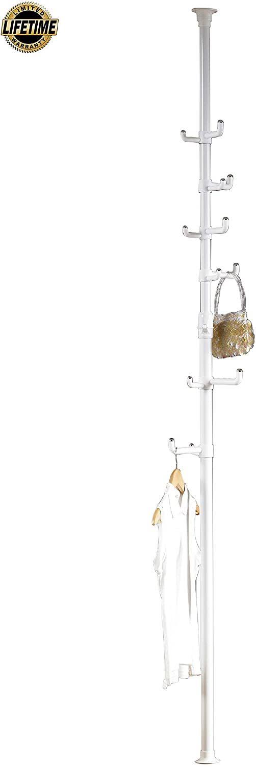 Prince Hanger One Touch Coat Rack, White, Steel
