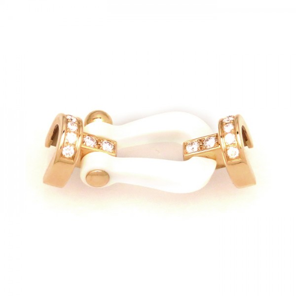 FRED Force 10 Diamond Buckle Only Bracelet 18K Rose Gold & Ceramic