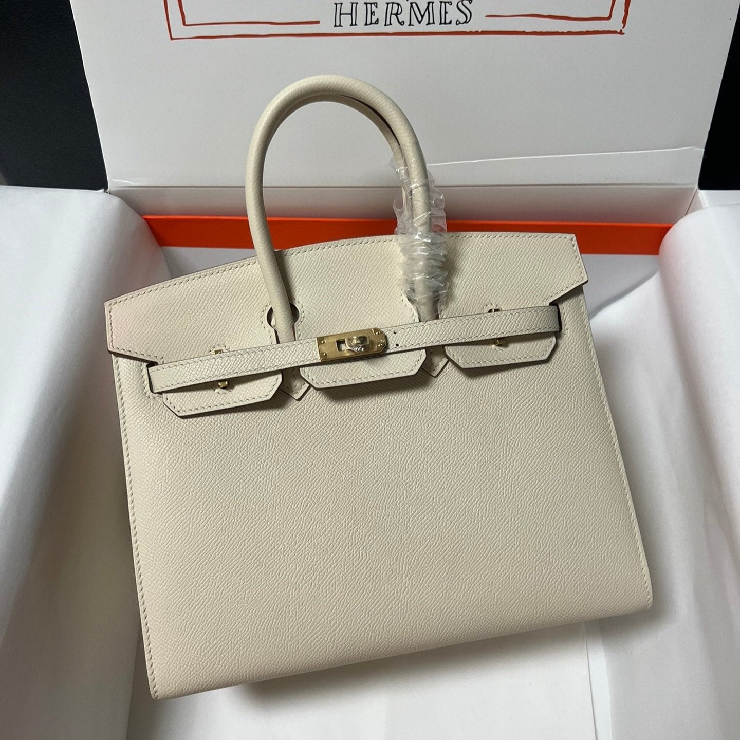 Hermes Birkin Sellier Cream Epsom Leather Gold Hardware