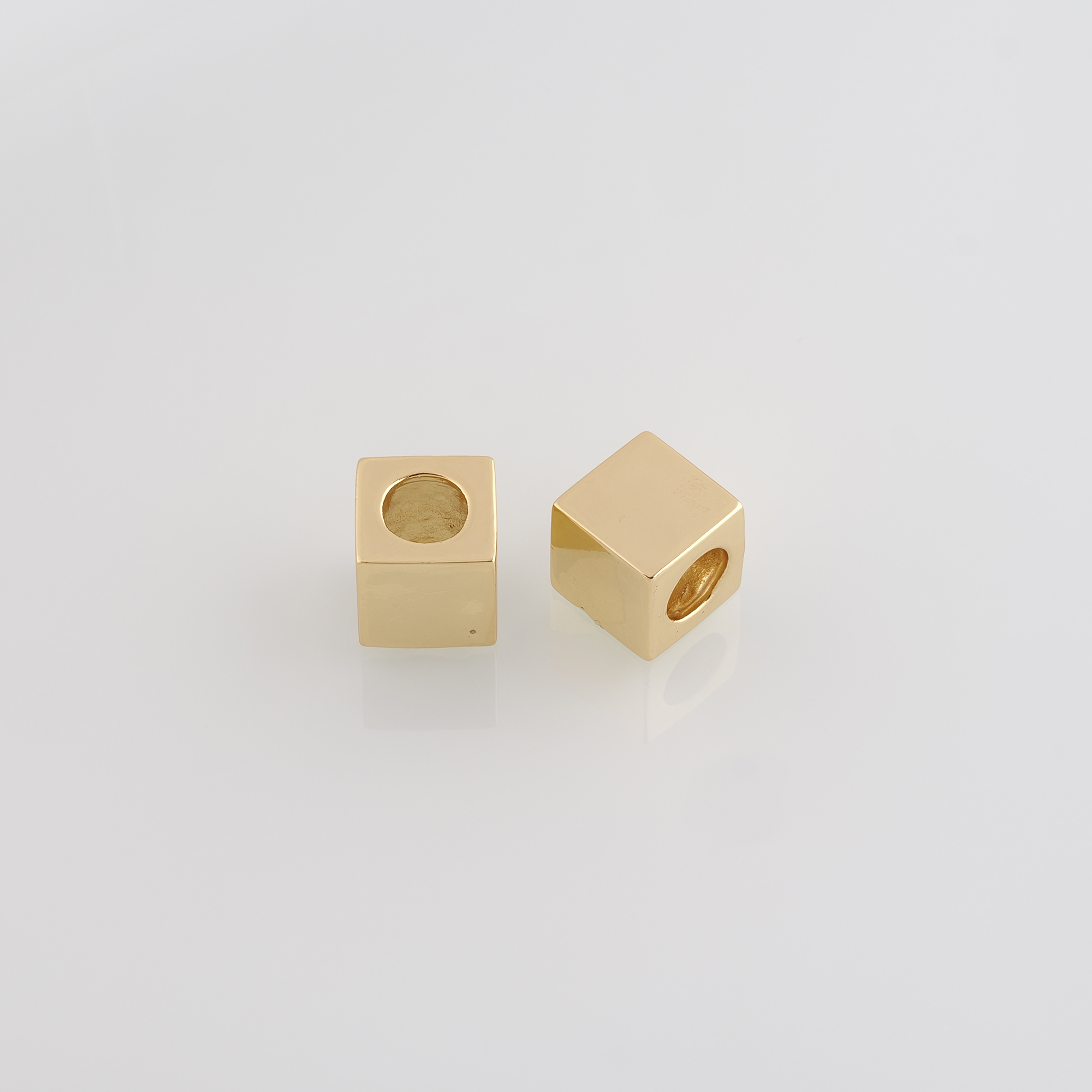 18K Gold Filled Square Spacer Beads,Cube Bead,Dainty Bead  for Bracelet Jewelry Necklace Making Supply