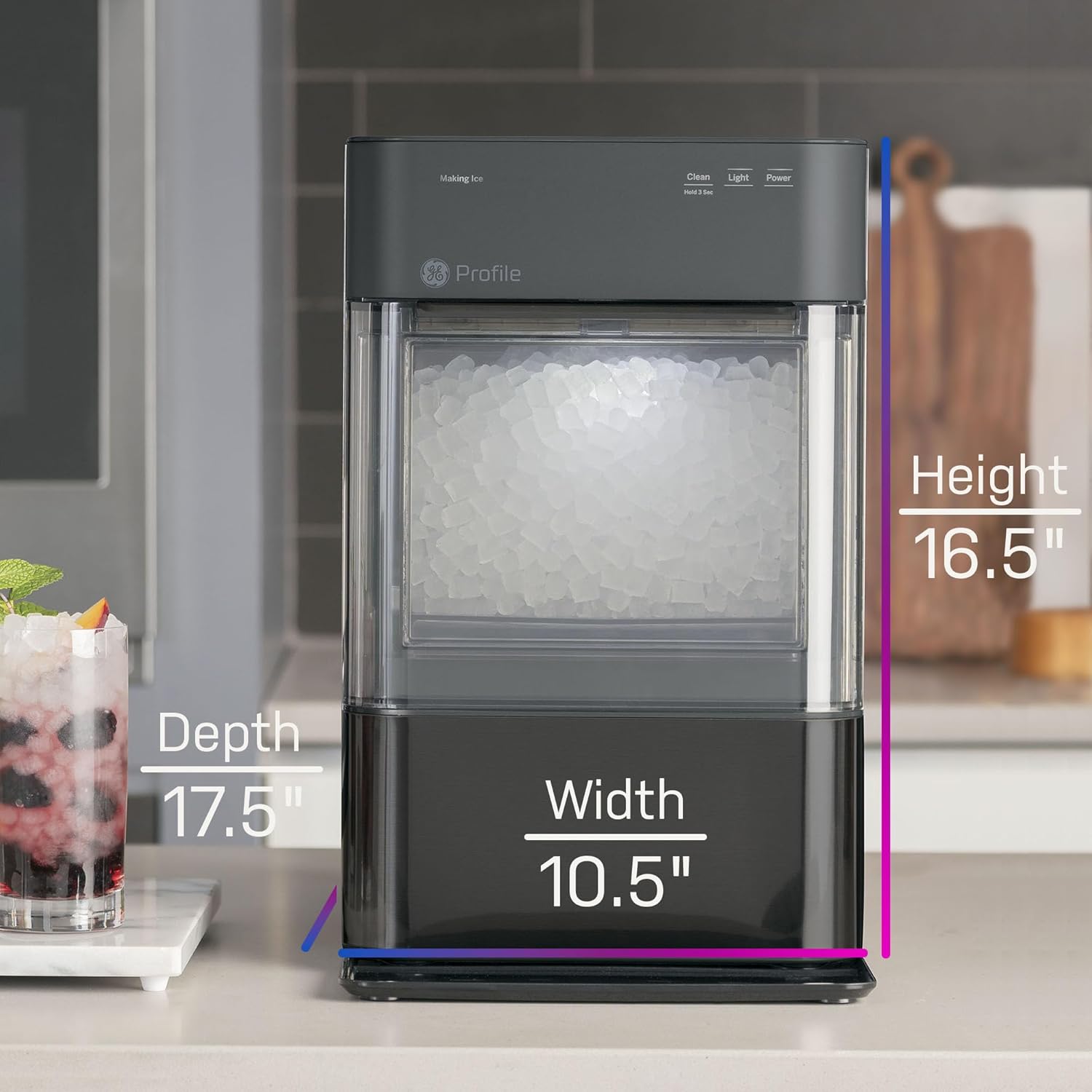 2026 GE Profile Opal 2.0 with 0.75 Gallon Tank, Chewable Crunchable Countertop Nugget Ice Maker, Scoop included, 38 lbs in 24 hours, Pellet Ice Machine with WiFi & Smart Connected, Stainless Steel