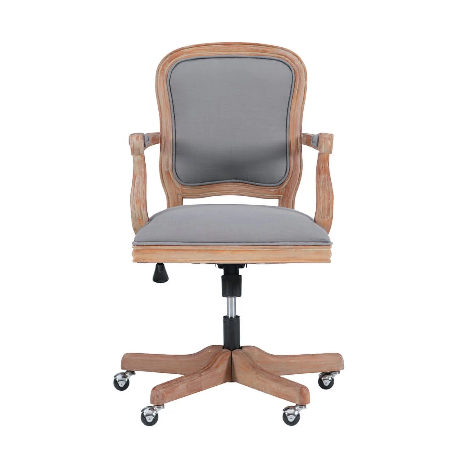 UrbanPro Farmhouse Wood Upholstered Office Chair Light Gray