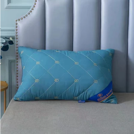 1 KG Cotton Pillow Bedroom Bed Sleep Cervical Pillow Middle-high Pillow Core Frosted Thickened Machine Wash Quilt Cover